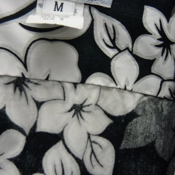 Vintage Styled by RJC Hawaiian Shirt Mens Size M Button Down Black & White - Picture 6 of 13